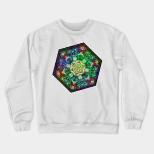 Stained glass fractal kaleidoscope Crewneck Sweatshirt